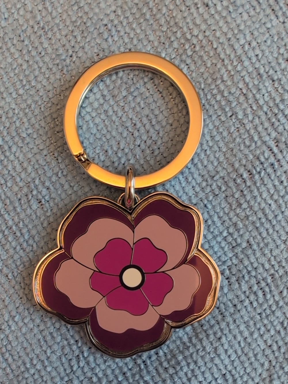 Coach Poppy Flower Enamel Key Chain Bag Charm